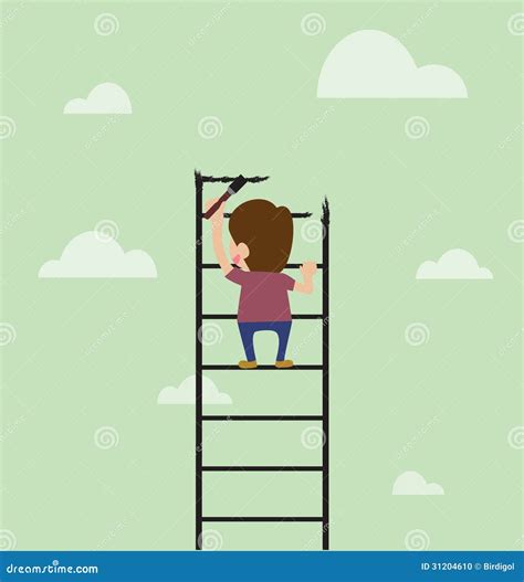 Artist Are Painting Ladder And Also Climbing Stock Photo - Image: 31204610