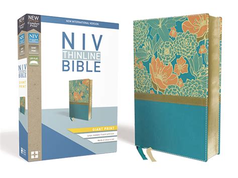 NIV, Thinline Bible, Giant Print, Leathersoft, Teal, Red Letter, Comfort Print| Free Delivery at ...