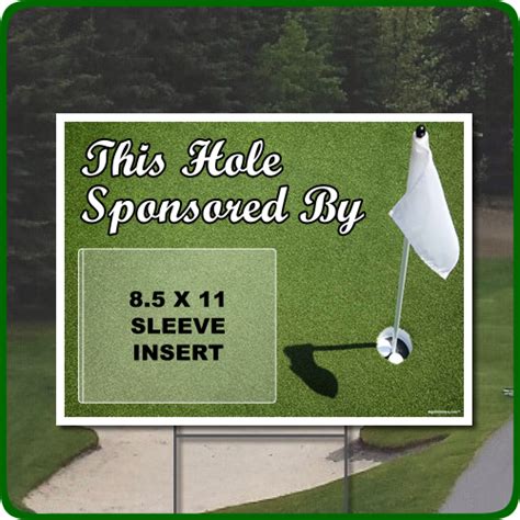 Reusable Golf Hole Sponsor Sign - Full Color with Golf Green and Pin Image