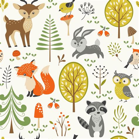 Choose Cute Forest Wallpaper to create fantastic wall decor in your room or… | Woodland animals ...