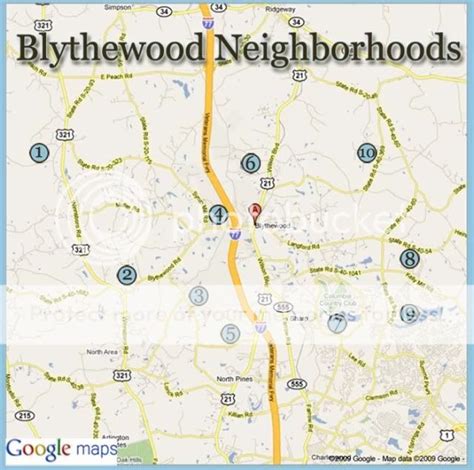 A Location Map of Popular Blythewood Subdivisions