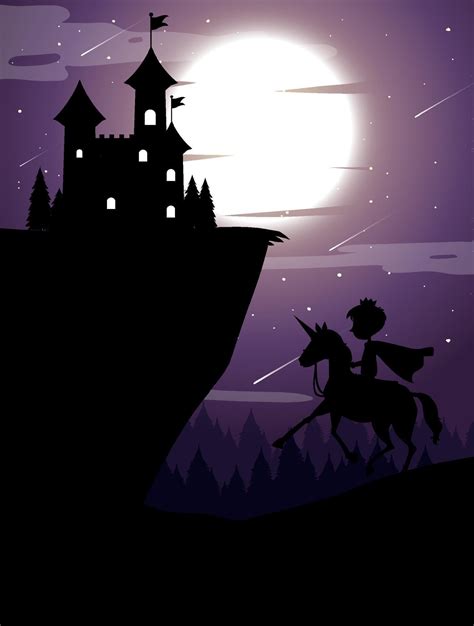 Silhouette background with full moon 3755712 Vector Art at Vecteezy