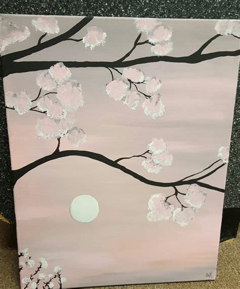 Cherry blossom canvas | Tree drawing, Blossom trees, Cherry blossom