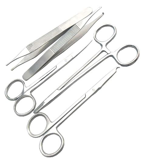 5 Pieces Scissors Forceps Hemostats Needle Holders