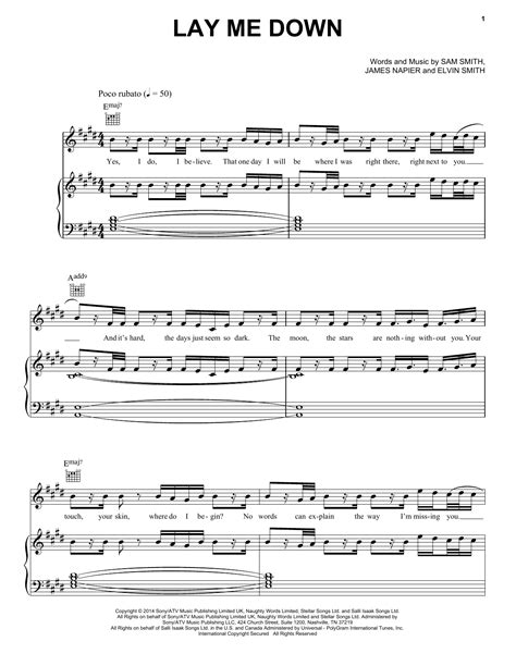 Lay Me Down | Sheet Music Direct