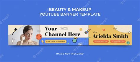 Premium Vector | Beauty and makeup youtube banner design template