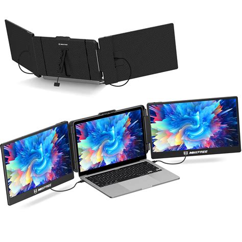 Buy MaxfreeS2 Triple Monitor for Laptop, 14'' Laptop Monitor Extender Plug & Play, 1080P HD ...