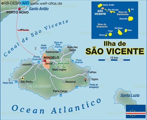 Map of Sao Vicente (Island in Cepe Verde) | Welt-Atlas.de