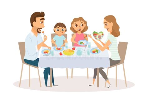 Family eating meal stock vector. Illustration of isolated - 85391202