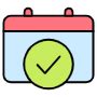 Free Booked Calendar And Green Tick Check Mark SVG, PNG Icon, Symbol ...