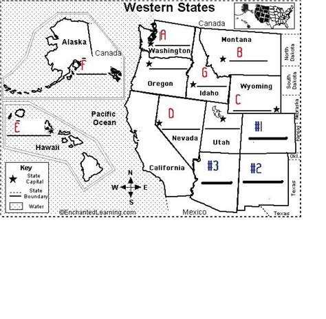 West States And Capitals Map - Colorado Map