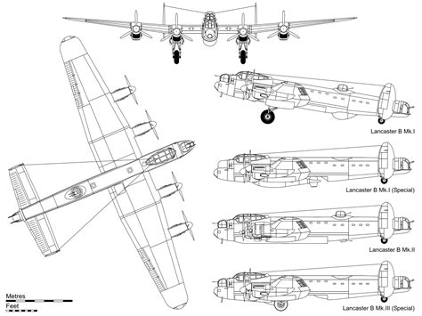 Avro Lancaster Blueprint - Download free blueprint for 3D modeling