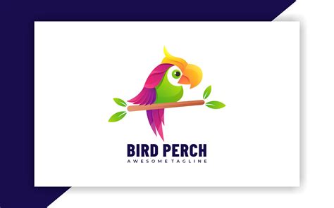 Bird Perch Gradient Colorful Logo