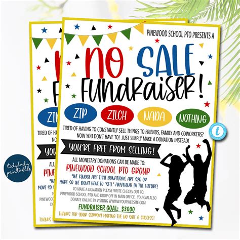 No Sale Fundraiser Flyer Template | Unique event ideas — TidyLady Printables