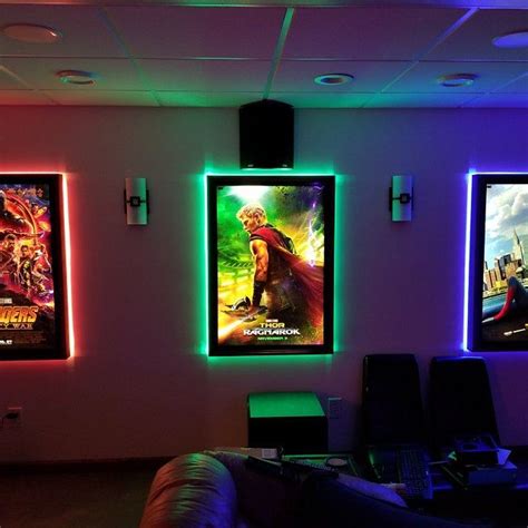 Colored Halo Movie Poster Led Light Box Display Frame Cinema Light up ...