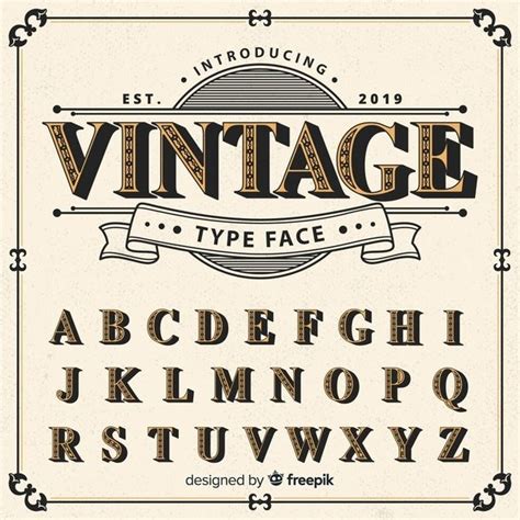 Free Vector | Vintage alphabet | Tipografia alfabeto, Fonte alphabet, Tipografia vintage