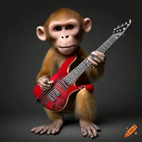 Monkey playing electric guitar on Craiyon