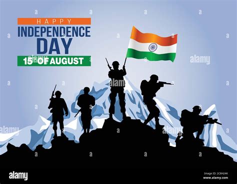 happy independence day India. vector illustration of Indian army with ...