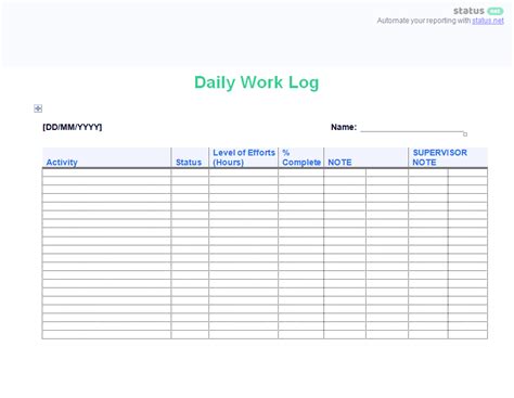 2 Easy-To-Use Daily Work Log Templates | Free Download