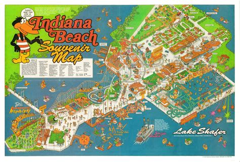 Indiana Beach Souvenir Map | Curtis Wright Maps