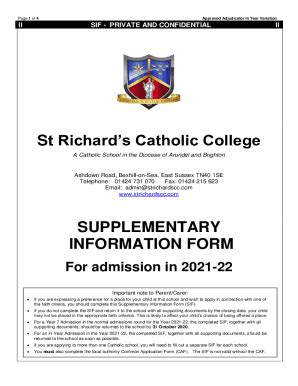 Fillable Online St Richard's Catholic College Fax Email Print - pdfFiller