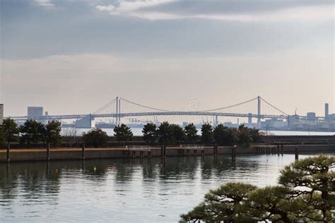 View of Rainbow Bridge in Tokyo, Japan Stock Image - Image of bridge, waterfront: 128482677