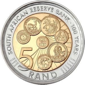 Five Rand 2021 Centenary of SARB, Coin from South Africa - Online Coin Club