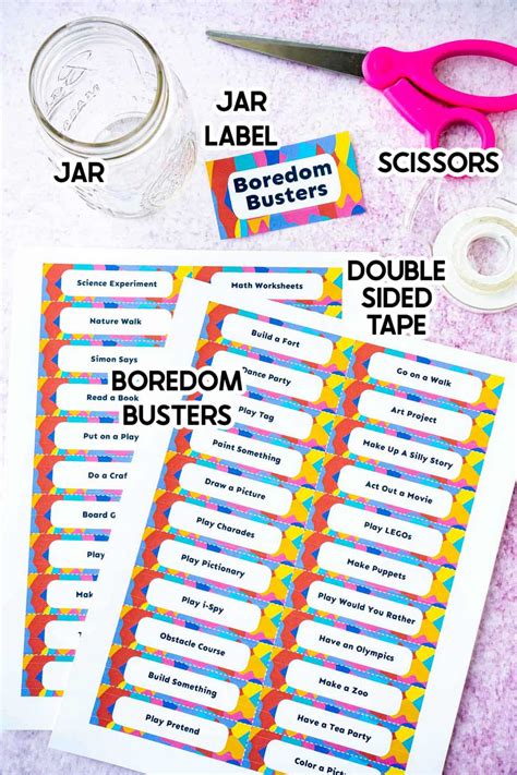 DIY Boredom Busters Jar {Free Printable Kids Activities} - Play Party Plan