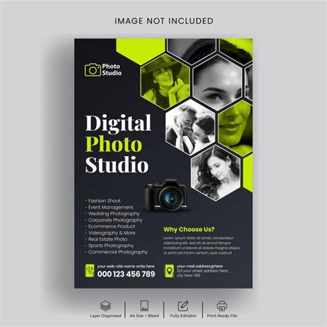 Premium Vector | Professional photography studio flyer print template ...
