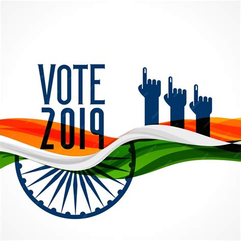 Free Vector | Vote india background with flag and hand