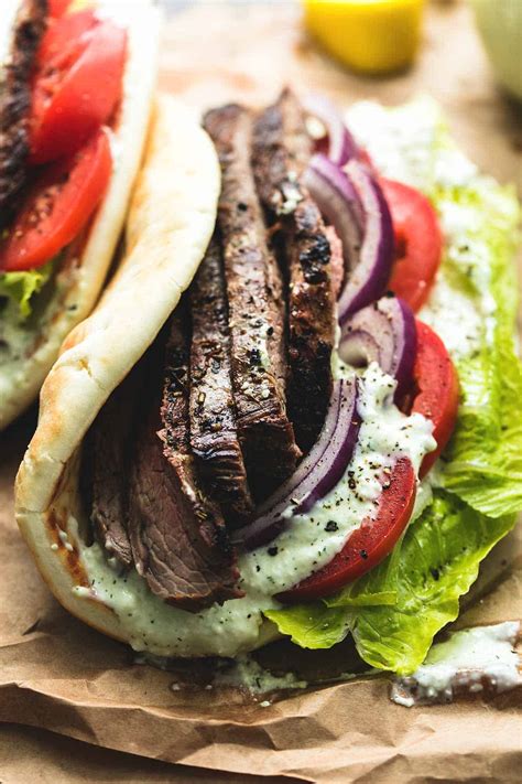 Steak Gyros with Tzatziki Cucumber Sauce | Creme De La Crumb