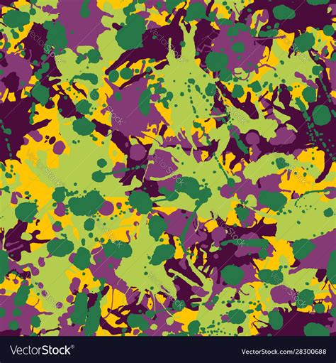 Purple green yellow camo seamless pattern Vector Image