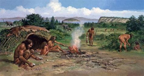 Middle Paleolithic hunting scene in Penylan, Cardiff around 250,000 years ago by Gino D'Achille ...