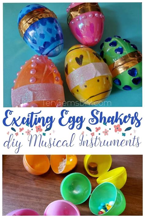 Exciting egg shakers - DIY musical instruments - TenGemsDIY.com Easy Clean Up Crafts