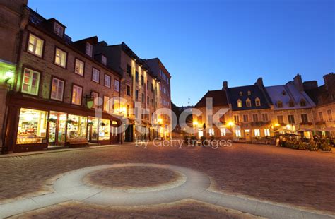 Place Royale In Lower Old Quebec City At Sunset Stock Photo | Royalty ...