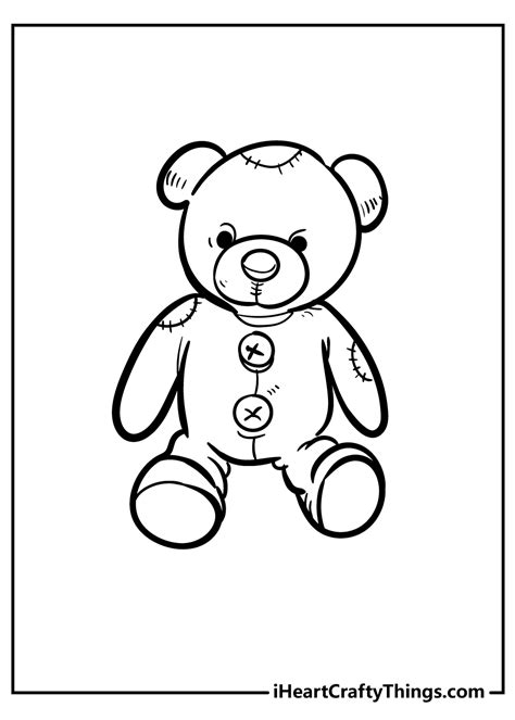 Colored Coloring Pages Of Teddy Bears