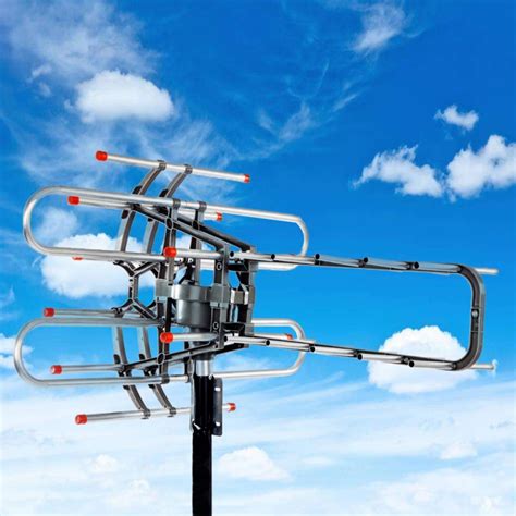 Outdoor Waterproof Amplified Antenna HD TV 36dB Rotor 360 UHF/VHF/FM 150 Miles - Alimart