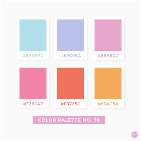 Pastel Hex Color Chart