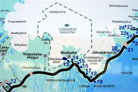 Map of Skaftafell National Park | Skaftafell national park, Skaftafell ...