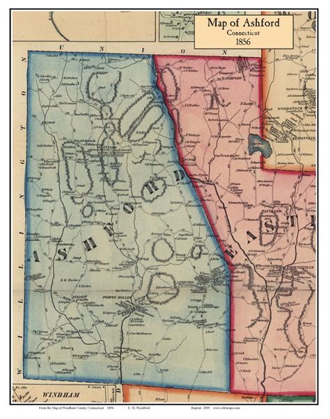 Windham County CT Single Map Reprints