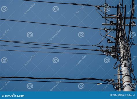 Power Poles and Power Lines Stock Photo - Image of light, iron: 268495656