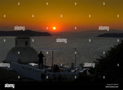 A beautiful sunset in Fira, Santorini, Greece Stock Photo - Alamy