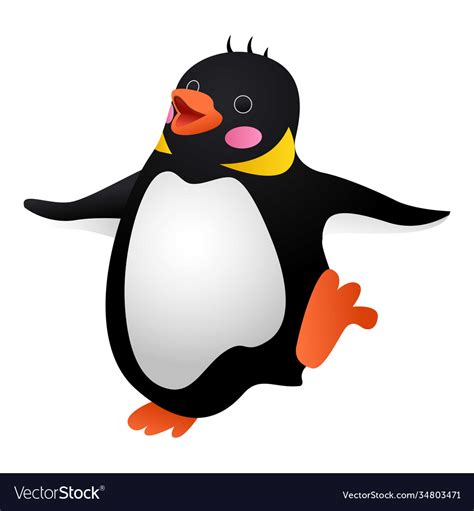 Dancing penguin icon cartoon style Royalty Free Vector Image