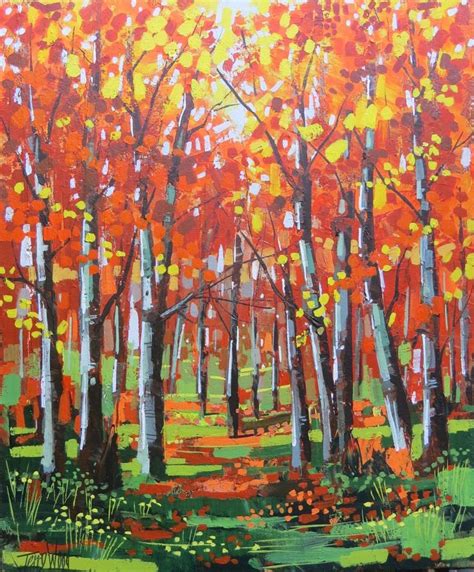 Autumn Woodland | Acrylic artwork, Watercolor paintings, Autumn leaves