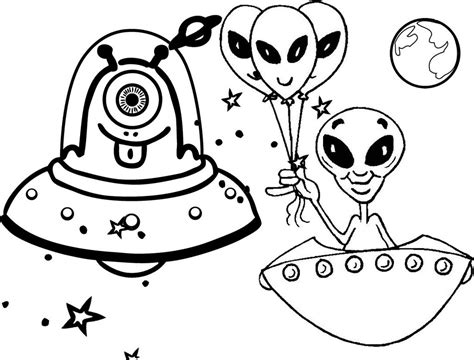 Free Alien UFO Coloring Page