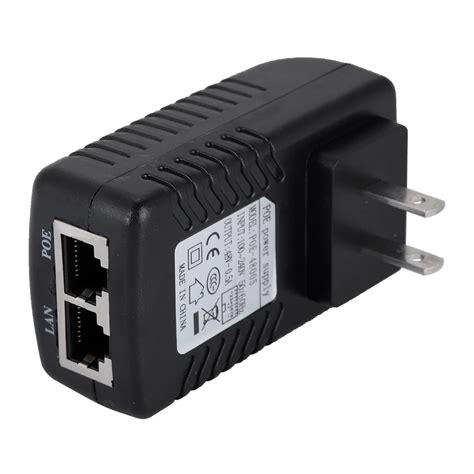 Peahefy 48V/0.5A POE Wall Plug Injector Ethernet Adapter PoE Power Supply for IP Camera 100-240V ...