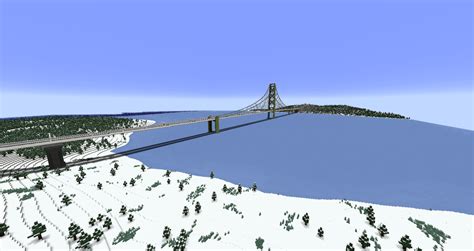 Constructed a bridge that spans about 110 chunks or about 1800 blocks! : r/Minecraft