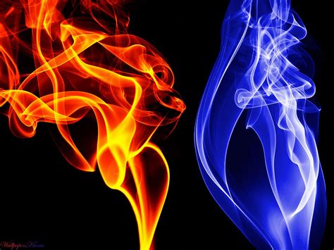 1125x2436 resolution | red flame and blue flame illustration, fire ...