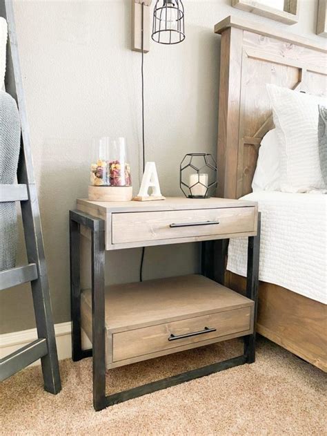 DIY Rustic Modern Nightstand | Diy nightstand, Diy nightstand with drawer, Furniture