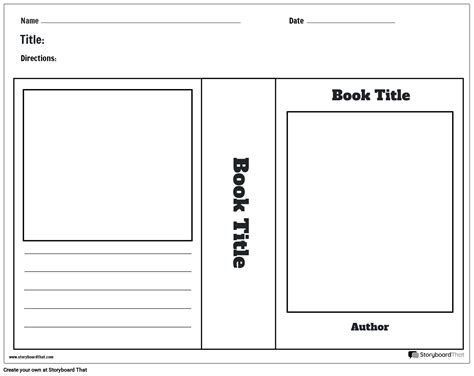 Simple Directed Double-Sided Book Jacket Worksheet Template